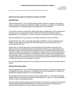 Combining Sodium Bicarbonate and Lidocaine Injection