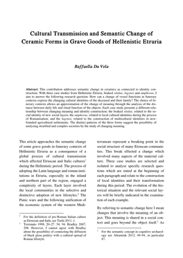 Cultural Transmission and Semantic Change of Ceramic Forms in Grave Goods of Hellenistic Etruria