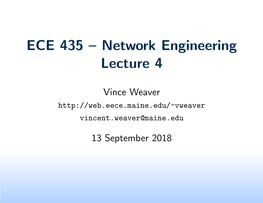 ECE 435 – Network Engineering Lecture 4