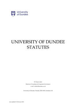 University of Dundee Statutes