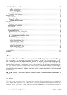 Taxonomy of the Cerapachyine Ant Genera Simopone