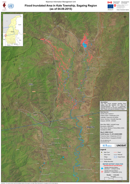 Flood Inundated Area in Kale Township, Sagaing Region (As of 04.09.2015)