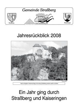 Jahresrückblick 2008 Ein Jahr Ging Durch Straßberg Und Kaiseringen