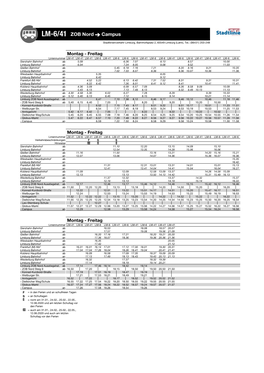 LM-6/41 ZOB Nord ൹ Campus Stadtlinienverkehr Limburg, Bahnhofsplatz 2, 65549 Limburg (Lahn), Tel.: (06431) 203-248