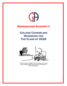 College Counseling Handbook for the Class of 2020