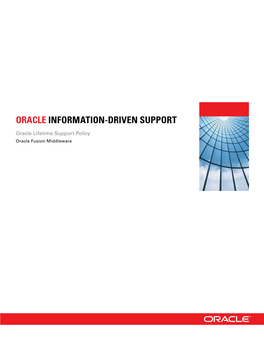 Lifetime Support Policy: Oracle Fusion Middleware Products