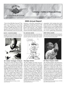 2008 Annual Report “Get on Board the Rex Caravan!” Has Increase, As the Rex Community of Expanded