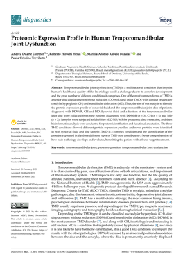 Proteomic Expression Profile in Human Temporomandibular Joint
