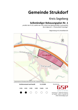 Gemeinde Strukdorf Kreis Segeberg Selbständiger Bebauungsplan Nr