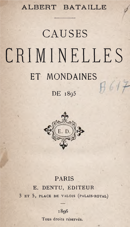 Criminelles Et Mondaines