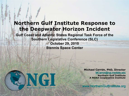 Northern Gulf Institute Response to the Deepwater Horizon Incident