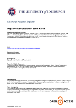 Mega-Event Scepticism in South Korea