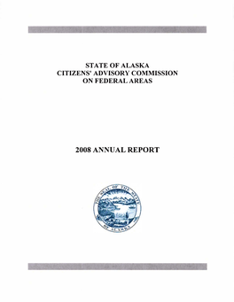 2008 ANNUAL REPORT SARAH PALIN, Governor