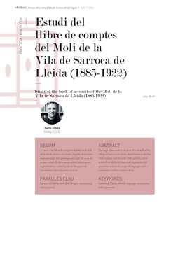 Estudi Del Llibre De Comptes Del Molí De La Vila De Sarroca De Lleida