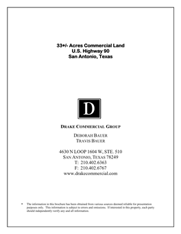 Acres Commercial Land US Highway 90 San Antonio, Texas 4630 N