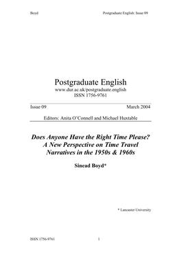 Postgraduate English: Issue 09