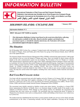 IFRC- Solomon Islands:Cyclone