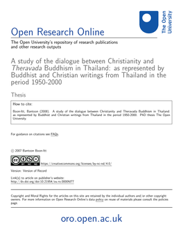 Theravada Buddhism in Thailand: As Represented by Buddhist and Christian Writings from Thailand in the Period 1950-2000