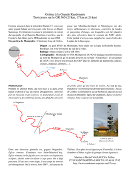 Goûtez À La Grande Randonnée Trois Jours Sur Le GR 360 (23Km, 17Km Et