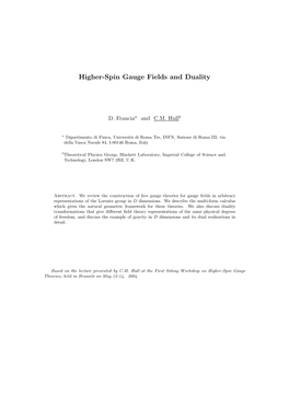 Higher-Spin Gauge Fields and Duality