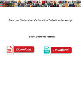 Function Declaration Vs Function Definition Javascript