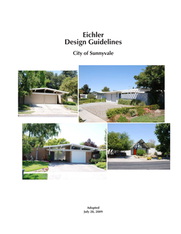 Eichler Design Guidelines City of Sunnyvale