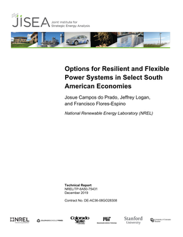 Options for Resilient and Flexible Power Systems in Select South American Economies