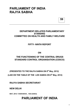 CDSCO Final Draft Report As on 8Th May, 2012