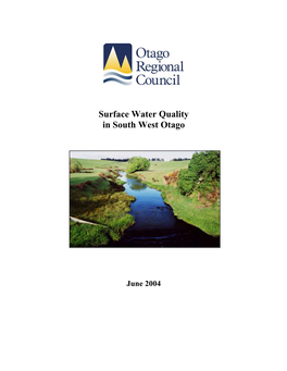 Surface Water Quality in South West Otago