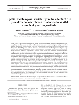 Spatial and Temporal Variability in the Effects of Fish Predation on Macrofauna in Relation to Habitat Complexity and Cage Effects