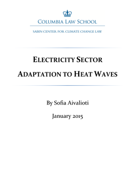 Electricity Sector Adaptation to Heat Waves