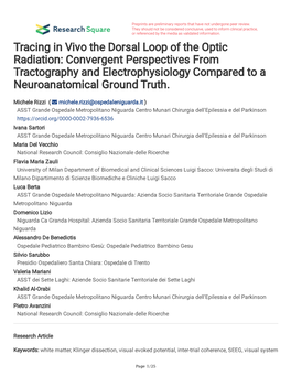 Tracing in Vivo the Dorsal Loop of the Optic Radiation: Convergent Perspectives from Tractography and Electrophysiology Compared to a Neuroanatomical Ground Truth