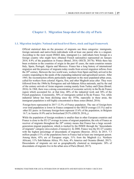 Chapter 1. Migration Snap-Shot of the City of Paris