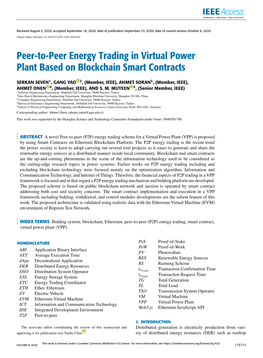 Peer-To-Peer Energy Trading in Virtual Power Plant Based on Blockchain Smart Contracts
