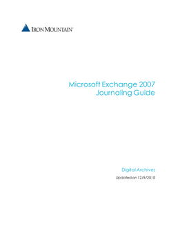 Microsoft Exchange 2007 Journaling Guide