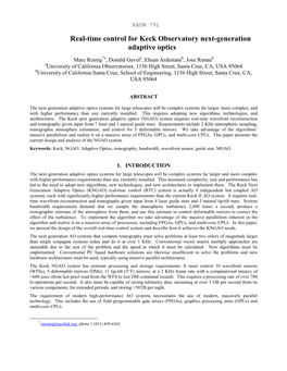 Real-Time Control for Keck Observatory Next-Generation Adaptive Optics