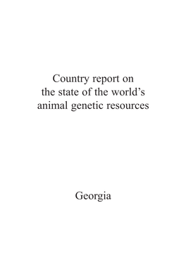 Country Report on the State of the World's Animal Genetic Resources