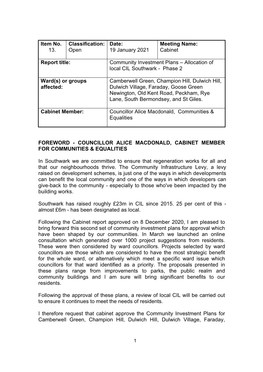 Allocation of Local CIL Southwark - Phase 2