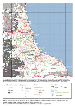 Map 19 Teeside, Tyneside and Wearside, 100-Km Grid Square NZ (Axis Numbers Are the Coordinates of the National Grid) © Crown Copyright