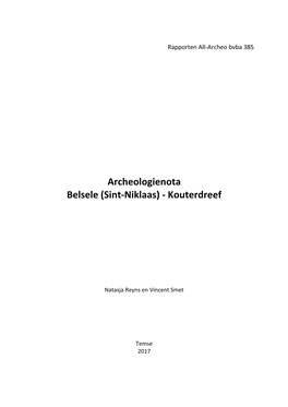 Archeologienota Belsele (Sint-Niklaas) - Kouterdreef