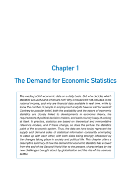 Chapter 1 the Demand for Economic Statistics