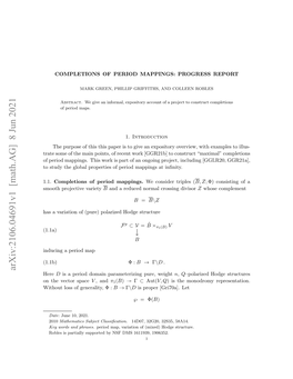 Completions of Period Mappings: Progress Report