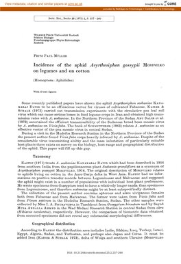 Taxonomy Geographical Distribution