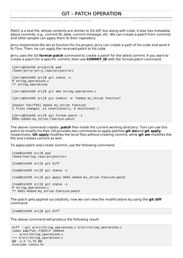Git Patch Operation