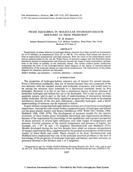 197 3Apj. . .186.1107S the Astrophysical Journal, 186:1107