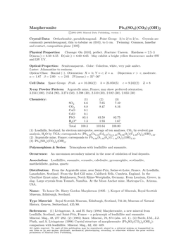 Macphersonite Pb4(SO4)(CO3)2(OH)2 C 2001-2005 Mineral Data Publishing, Version 1