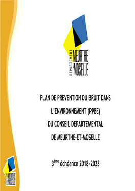 Plan De Prévention Du Bruit Dans L'environnement (PPBE)