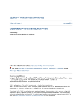 Explanatory Proofs and Beautiful Proofs