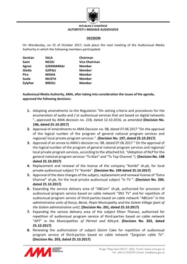 1. Adopting Amendments to the Regulation 