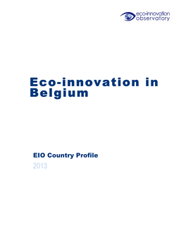 Eco-Innovation in Belgium